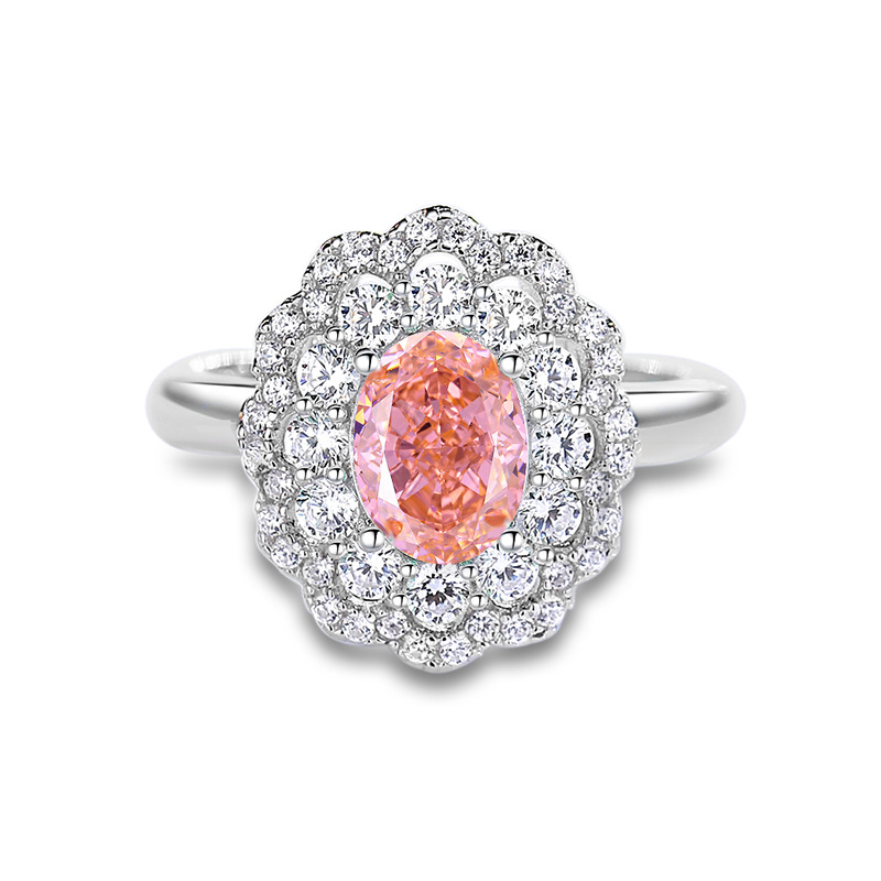 Oval Engagement Ring 1.5ct 6*8 925 Silver Zircon