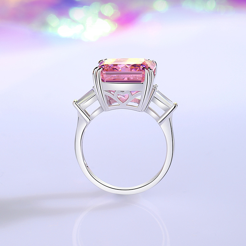 Princess Engagement Ring 12*12 925 Silver High Carbon Diamond