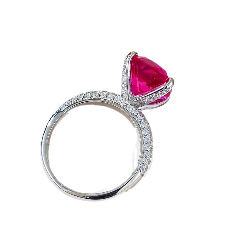 Cushion Engagement Ring 10*12 925 Silver High Carbon Diamond