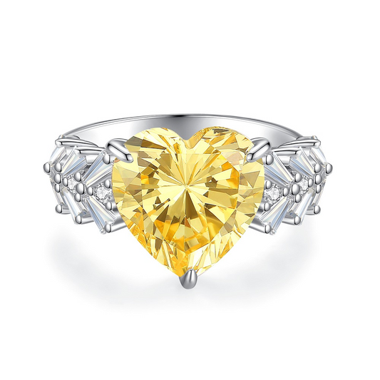 Heart Engagement Ring 6ct 12*12mm 925 Silver Zircon