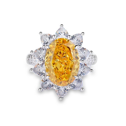 Oval Engagement Ring 10*14 925 Silver High Carbon Diamond