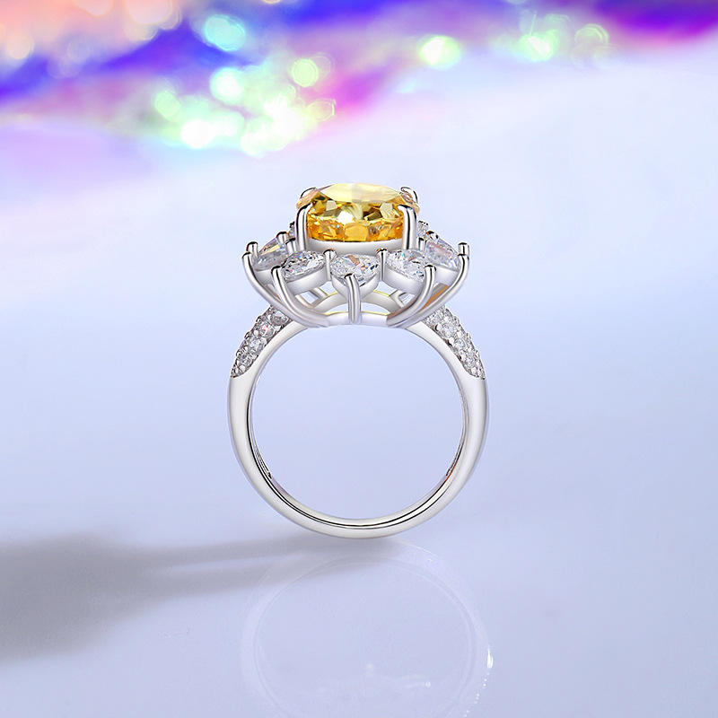 Oval Engagement Ring 10*14 925 Silver High Carbon Diamond