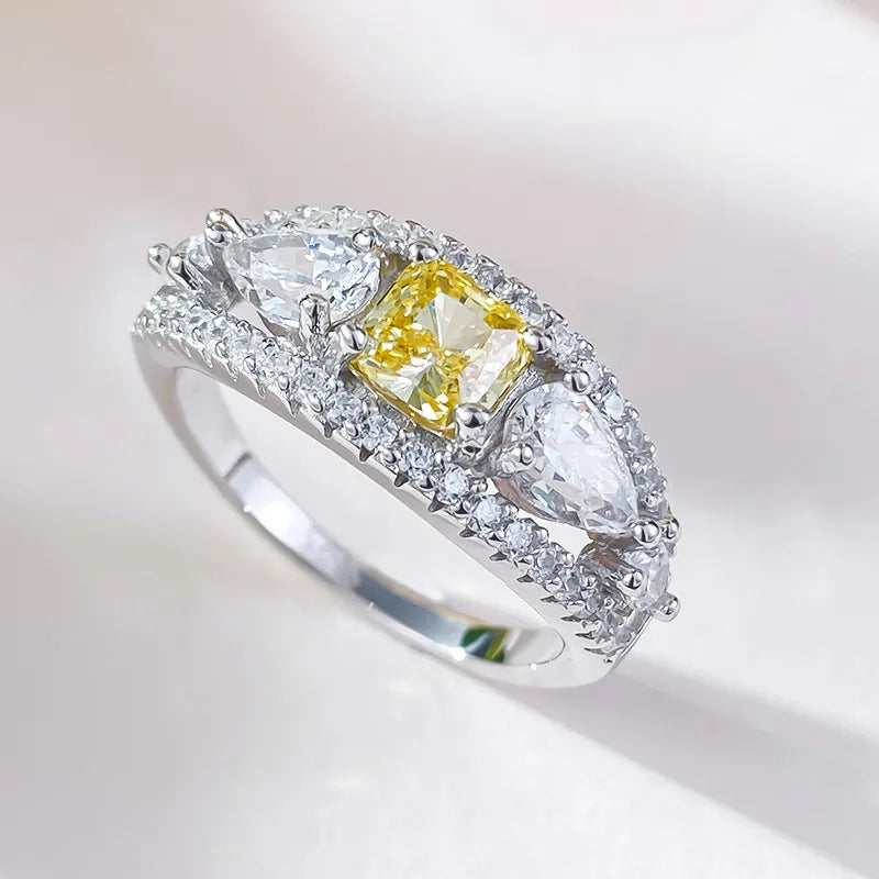 Princess Engagement Ring 5*5 925 Silver High Carbon Diamond