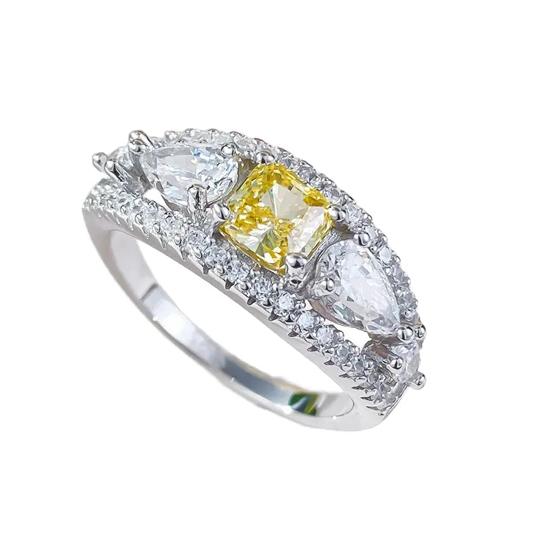 Princess Engagement Ring 5*5 925 Silver High Carbon Diamond