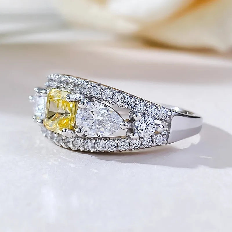Princess Engagement Ring 5*5 925 Silver High Carbon Diamond