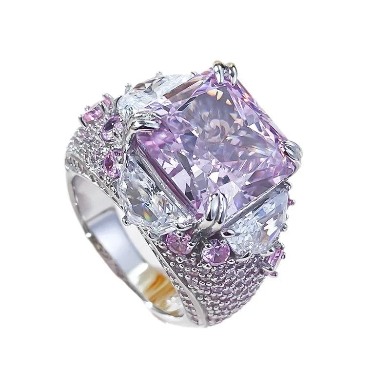 Princess Engagement Ring 12*12 925 Silver High Carbon Diamond