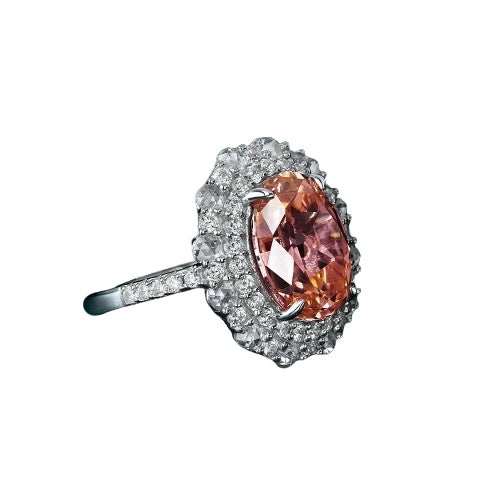 Oval Engagement Ring 10ct 12*13 925 Silver High Carbon Diamond