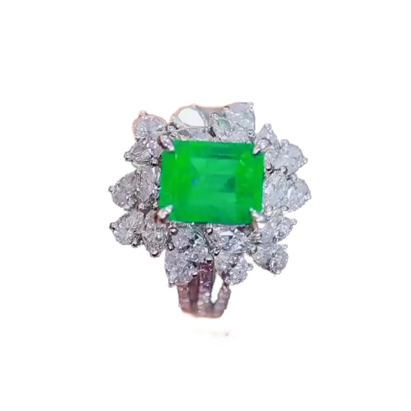 2.0ct Colombian Emerald Ring Vibrant Color