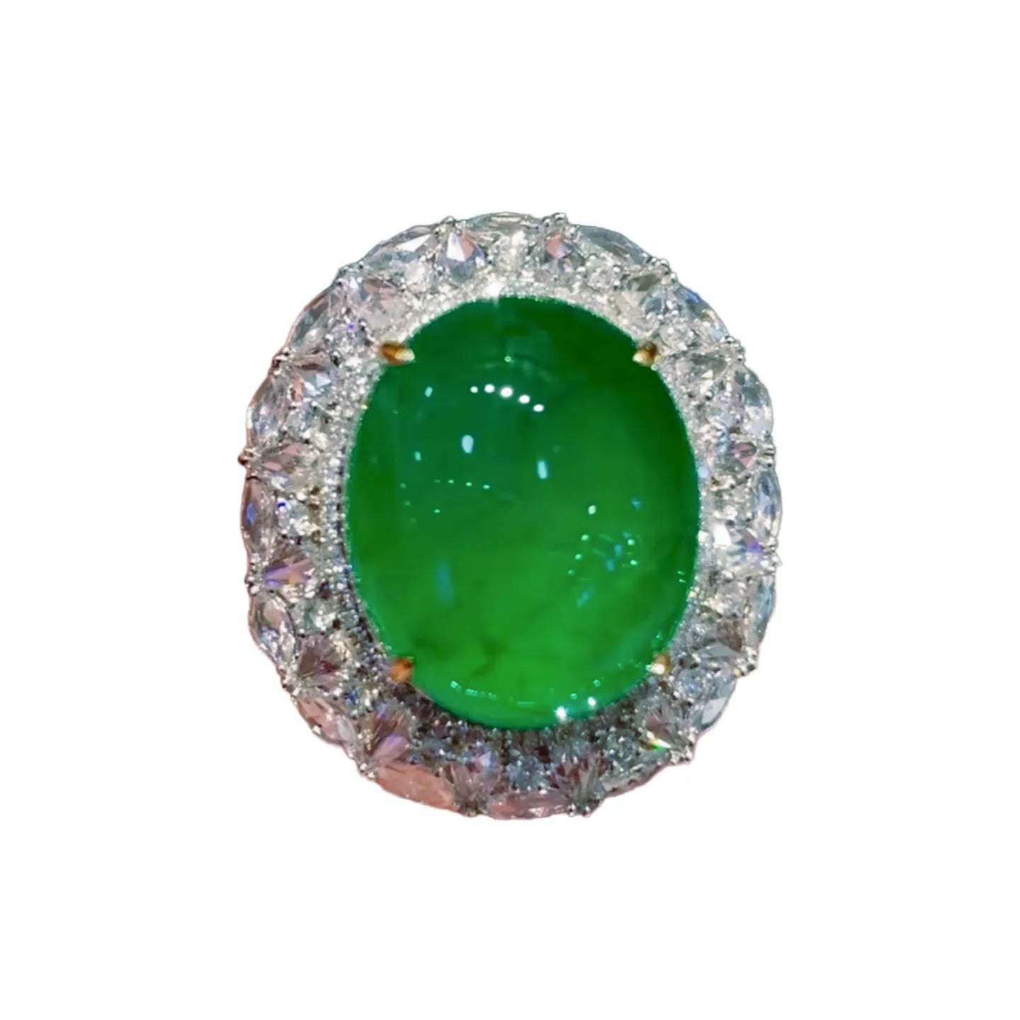 18K Gold 21ct Giant Pigeon Egg Emerald Ring/Pendant Convertible