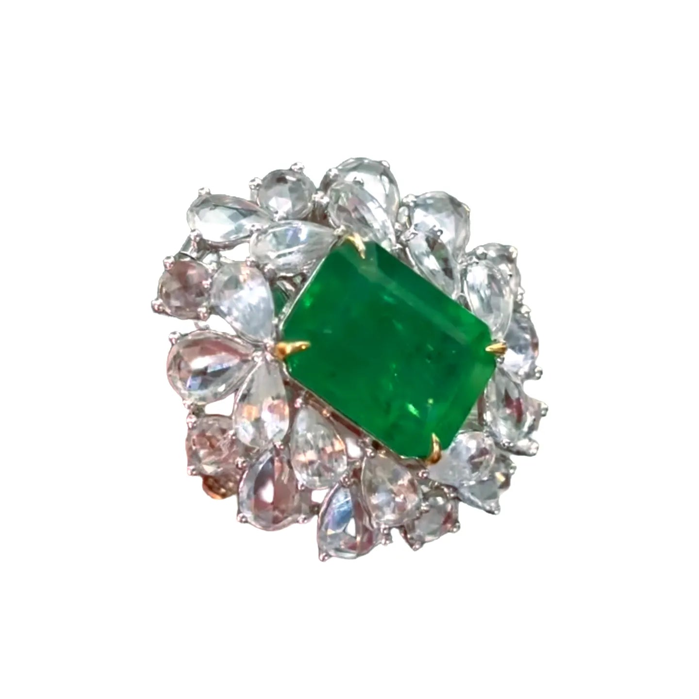 4.8ct Emerald Ring and Pendant Dual-Use Design