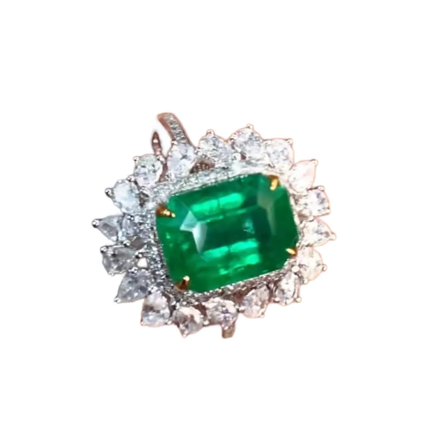 18K Gold 2.75ct Emerald Ring Large Table Cut