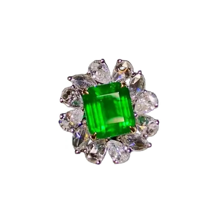 2ct Walton Green Emerald Ring with Diamonds