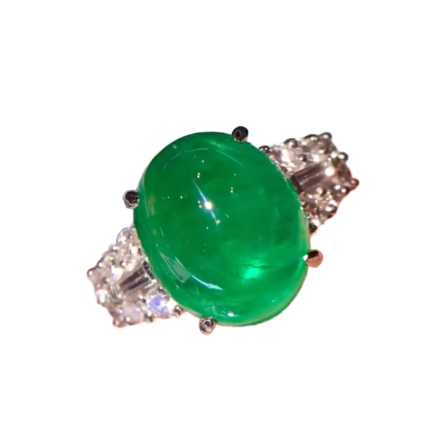Platinum 8.37ct Colombian Emerald Ring With Vivid Green
