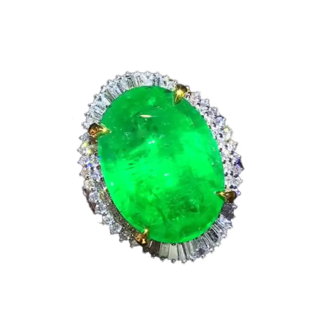 10.35ct Emerald Ring/Pendant Convertible Vivid Green