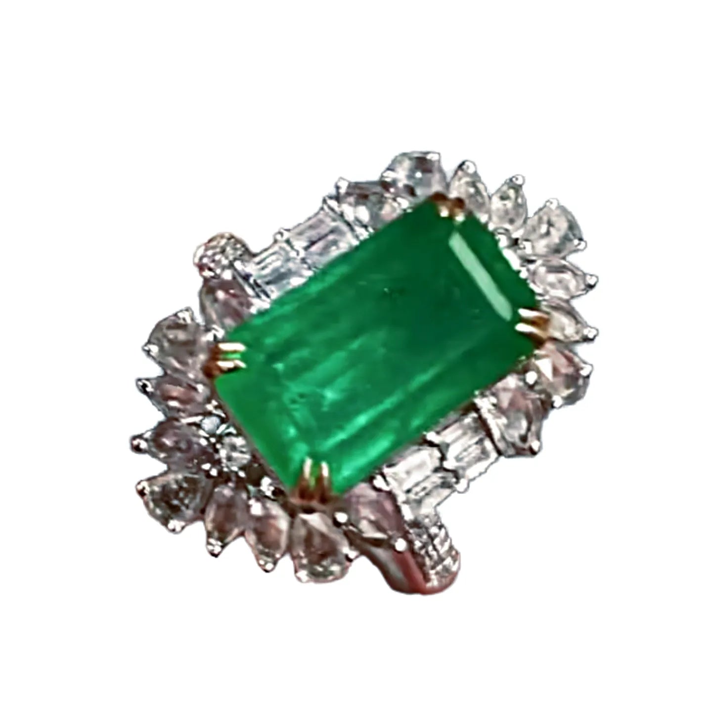 18K Gold 4.2ct Emerald Ring/Pendant Convertible
