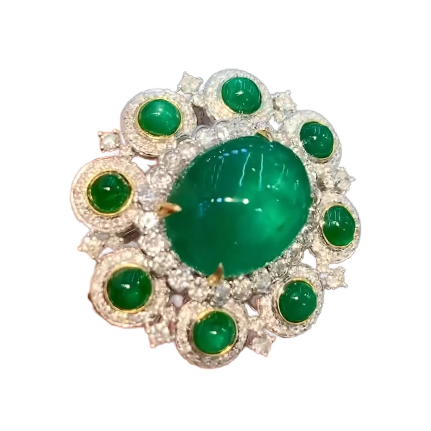 9.7ct Pigeon Egg Shape Emerald Ring