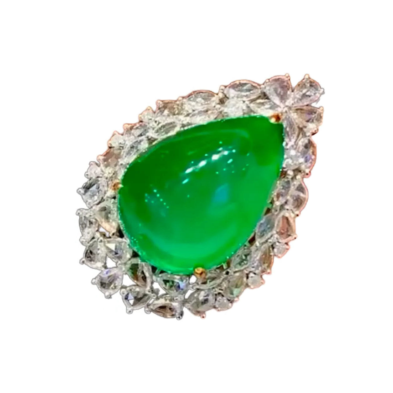 18K Gold 13.6ct Muzo Green High-Quality Fluorescent Emerald Ring/Pendant Convertible