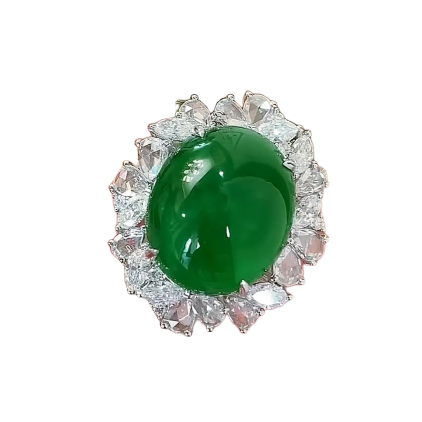 17.1ct Large Emerald Cabochon Ring