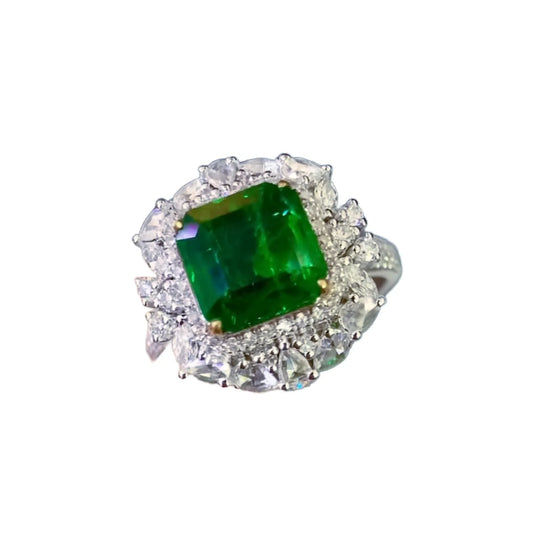 18K Gold 2.41ct Premium Warton Green Emerald Ring/Pendant