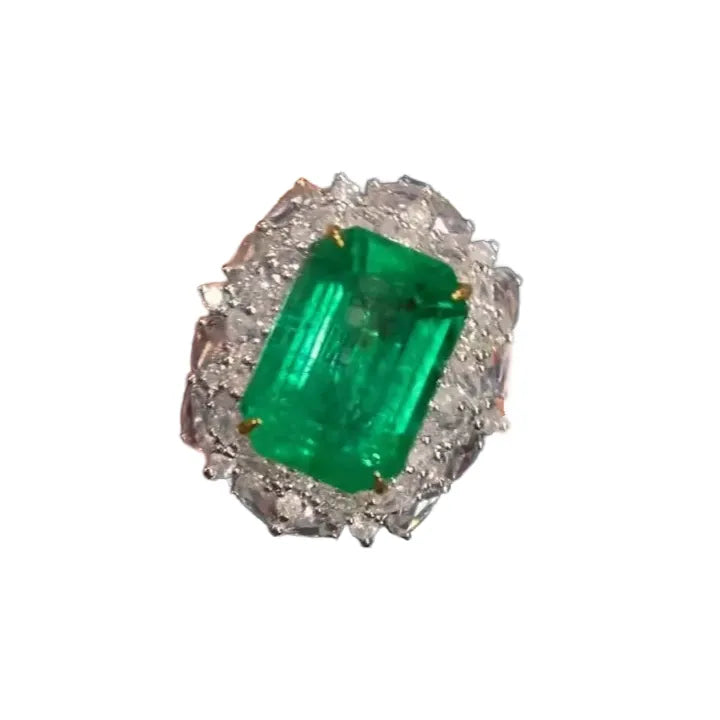 9.5ct Glassy Emerald Pendant & Ring Dual-Use Design in 18K Gold