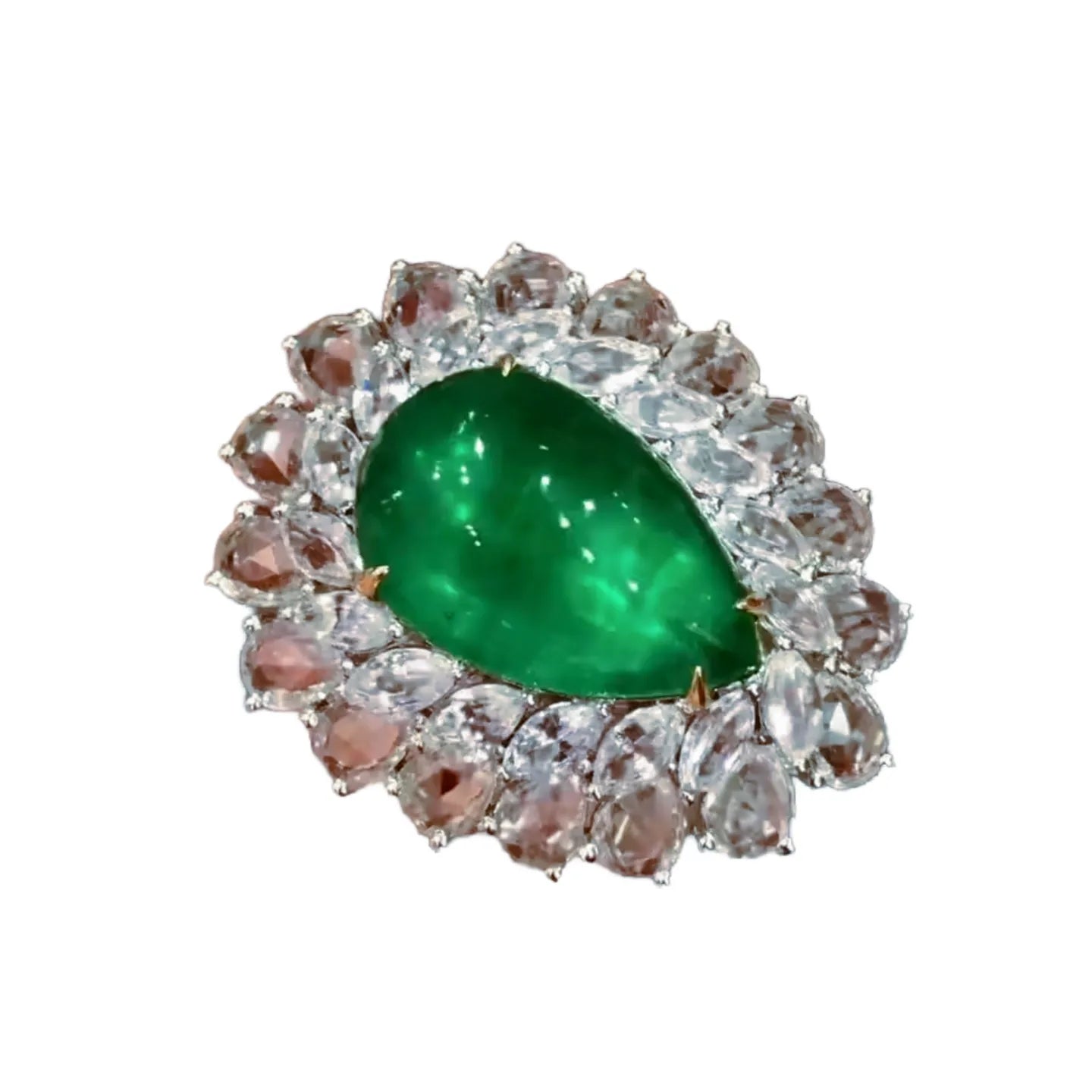 18K Gold 5.02ct Emerald Ring/Pendant Combo
