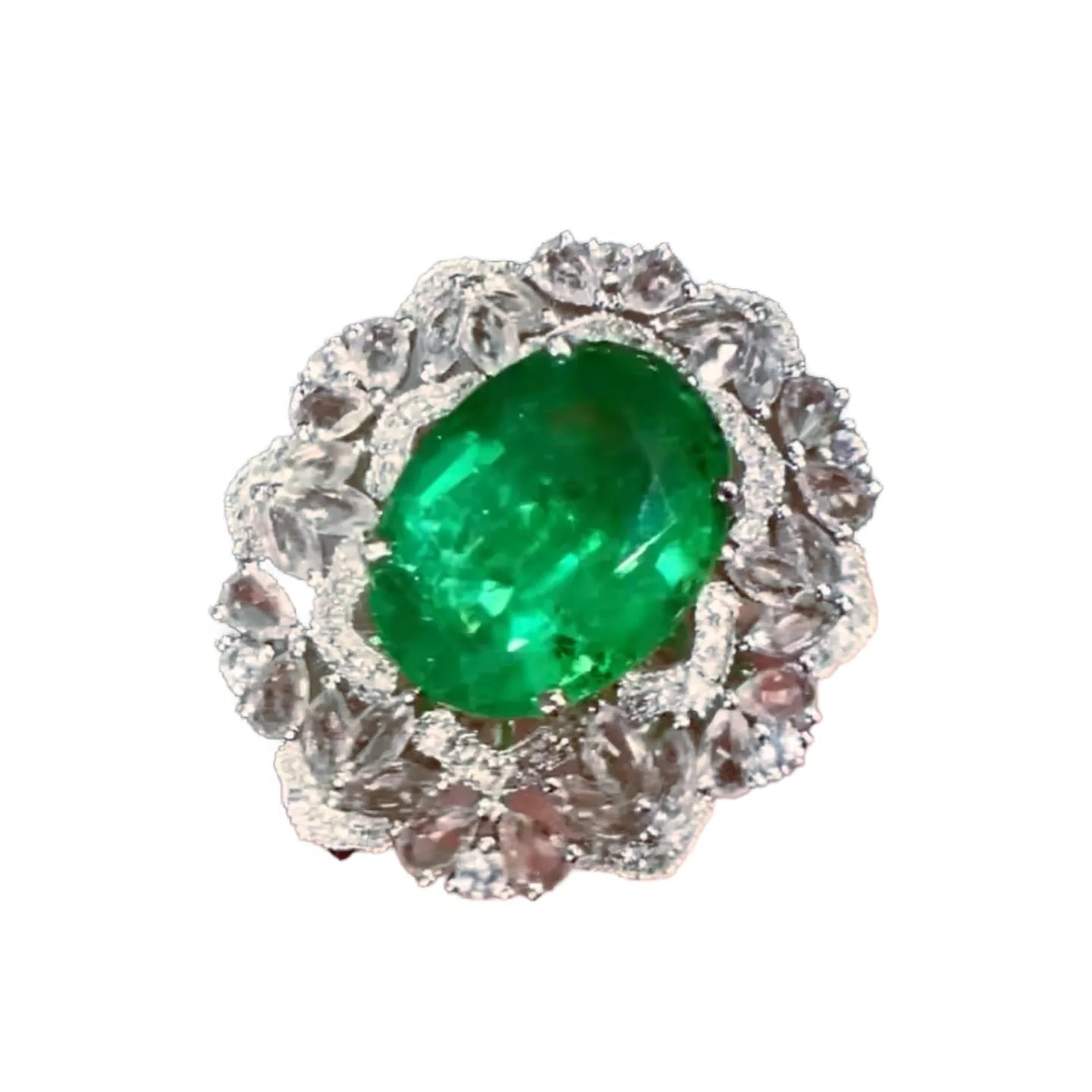 5.5ct Emerald Ring and Pendant Dual-Use Design in 18K Gold