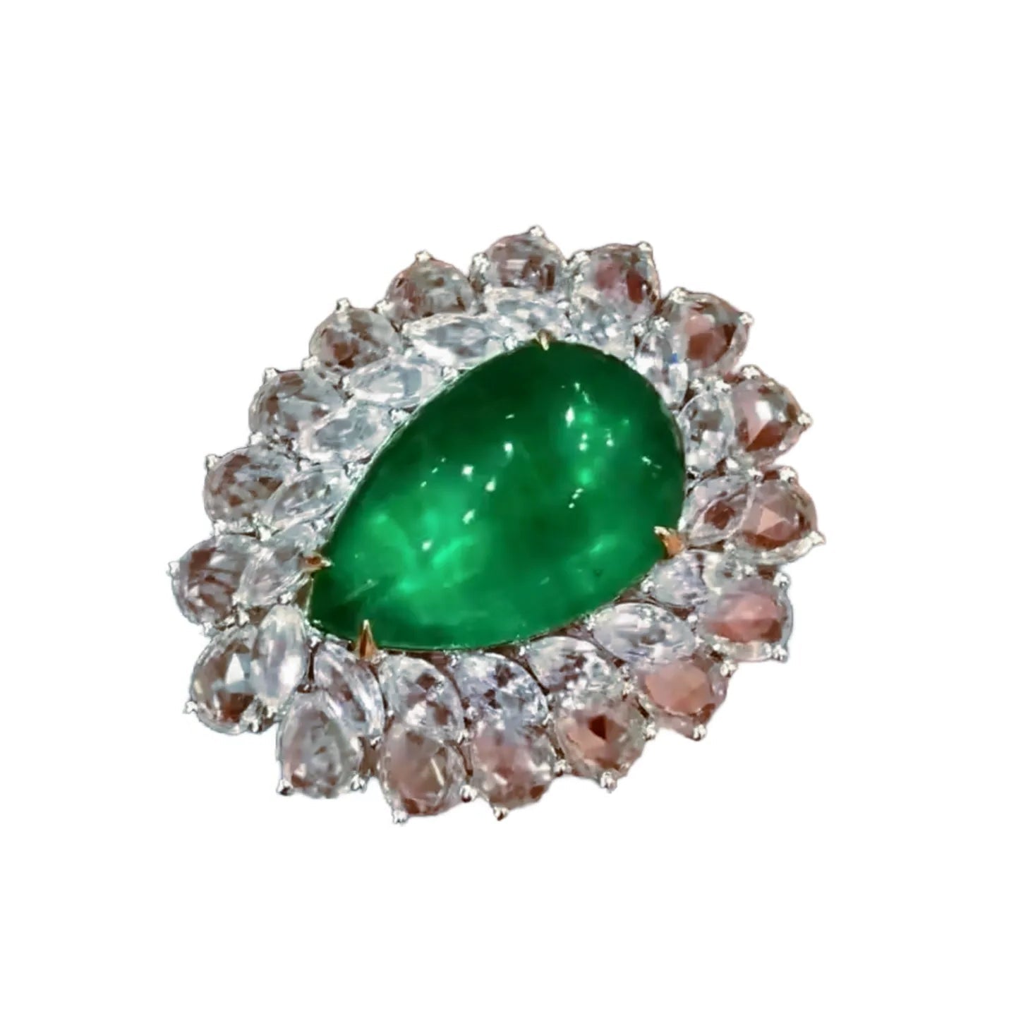 18K Gold 5.02ct Emerald Ring/Pendant Combo