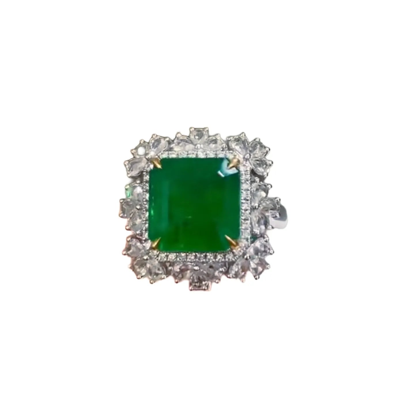 18K Gold 6.16ct Emerald Ring/Pendant Convertible VVG Muzo Green