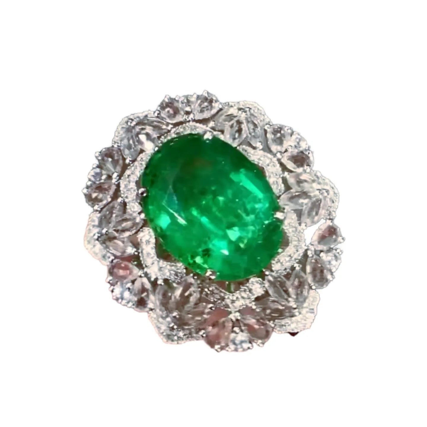 5.5ct Emerald Ring and Pendant Dual-Use Design in 18K Gold
