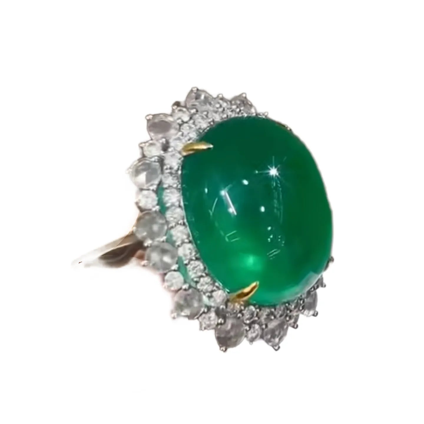 18K Gold 17.33ct Emerald Ring/Pendant Convertible