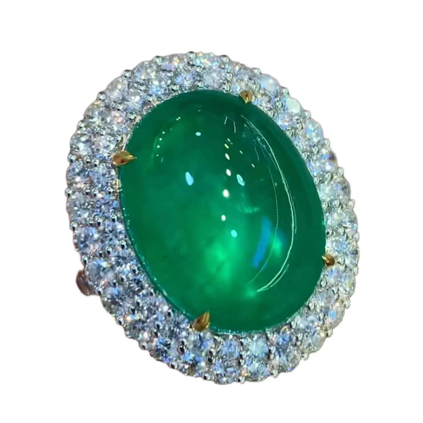 14ct Zambian Cabochon Emerald Ring/Pendant Convertible