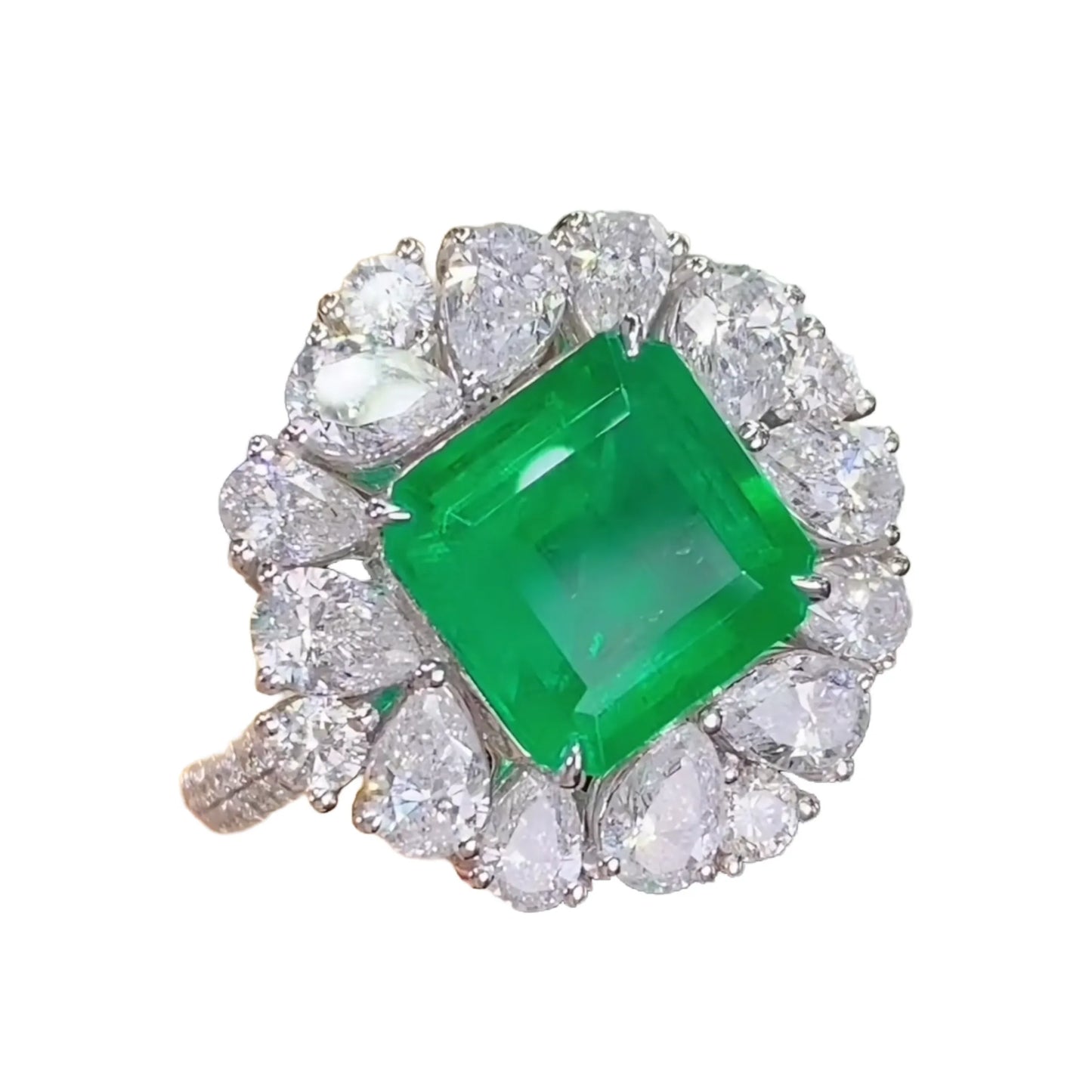 18K Gold 2.95ct Emerald Ring/Pendant Convertible Design