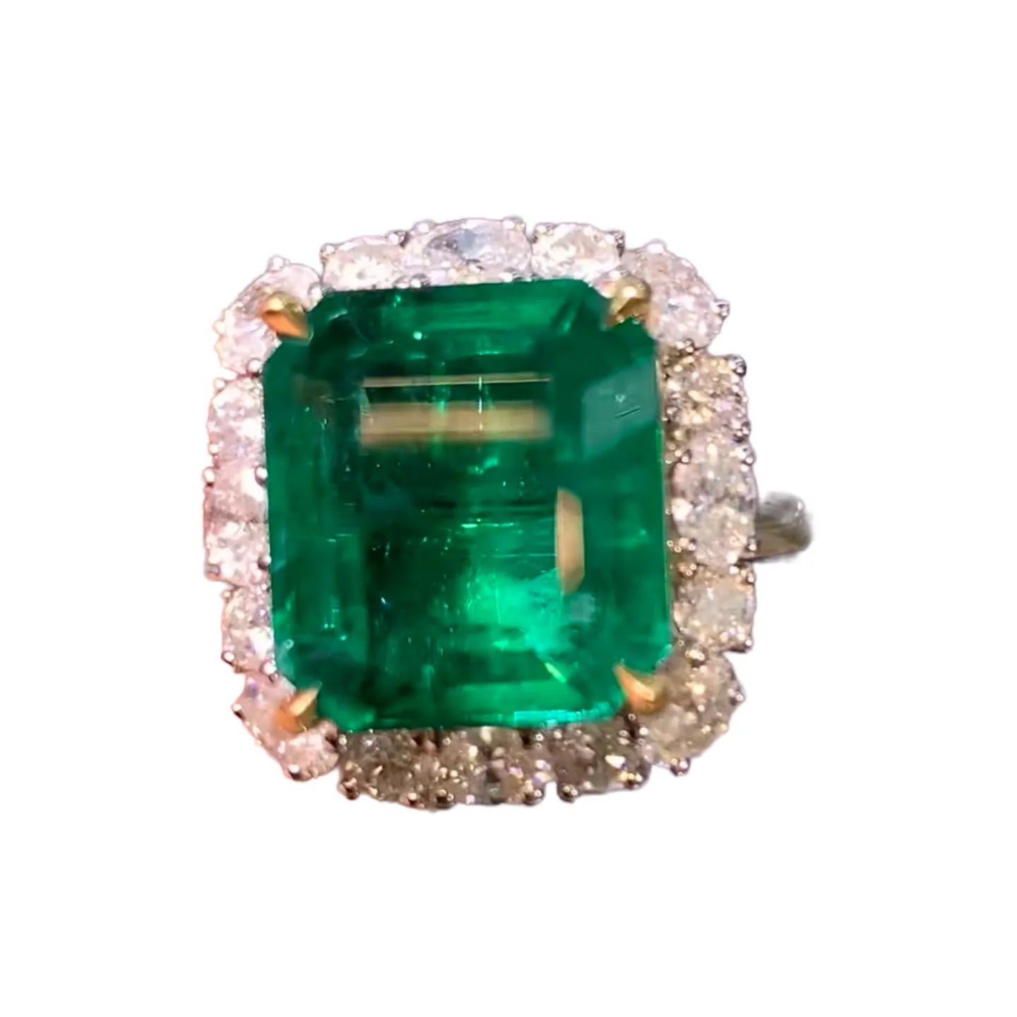 6.53ct Glass-Like Electric Green Emerald Ring and Pendant Dual-Use Design