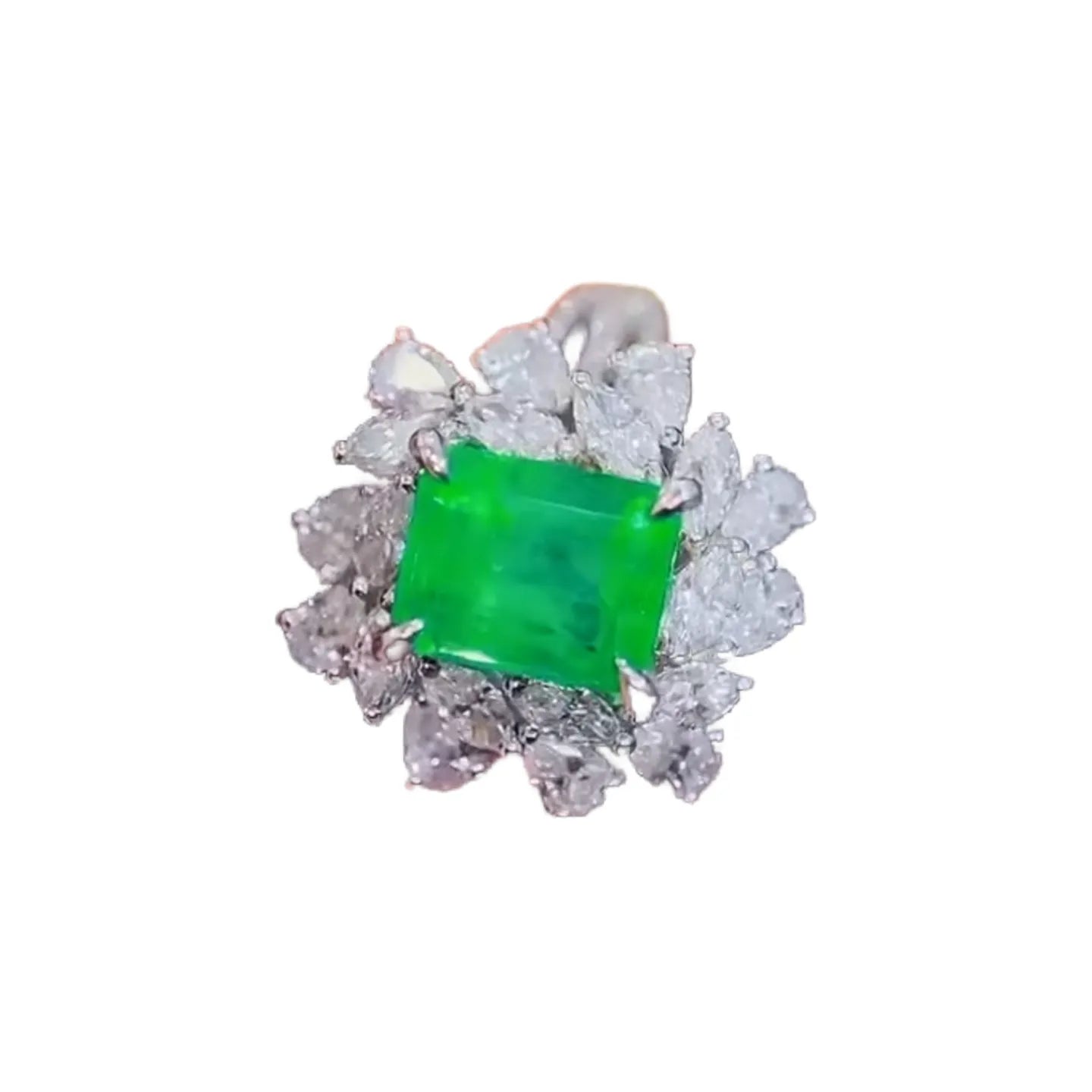 2.0ct Colombian Emerald Ring Vibrant Color