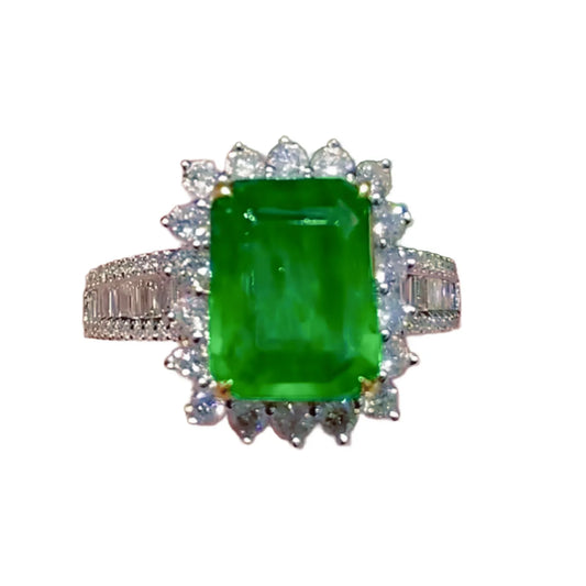 18K Gold 2.6ct High-Quality Swat Emerald Ring