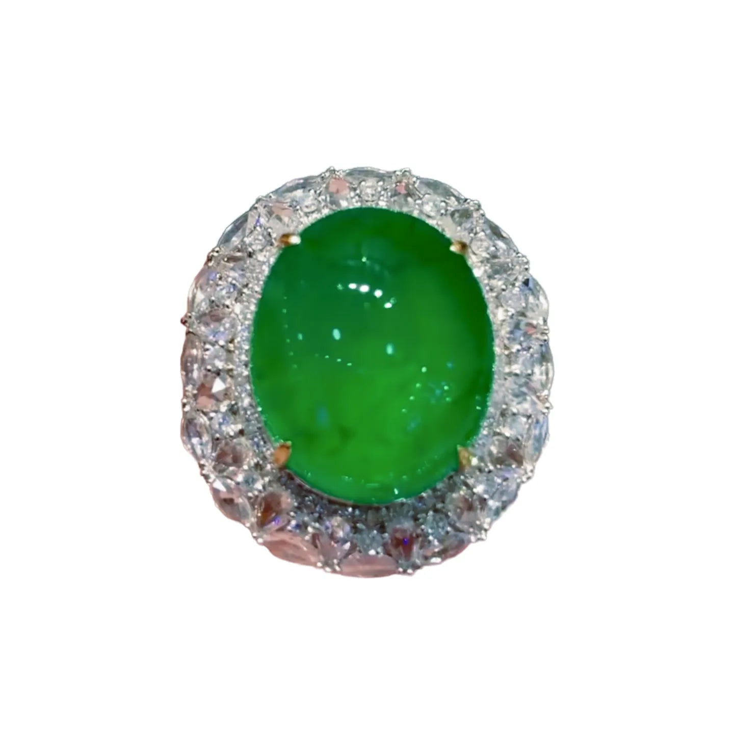 18K Gold 21ct Giant Pigeon Egg Emerald Ring/Pendant Convertible