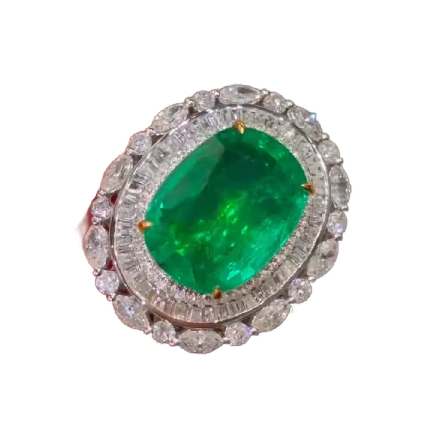 18K Gold 5ct High-Quality Muzuo Green Emerald Ring