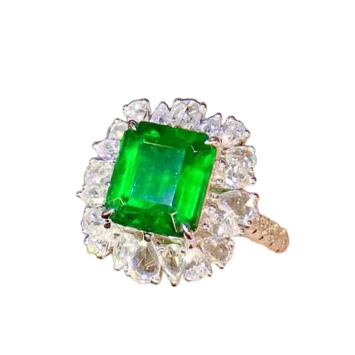 2.6ct Walton Green Emerald Ring with Diamonds
