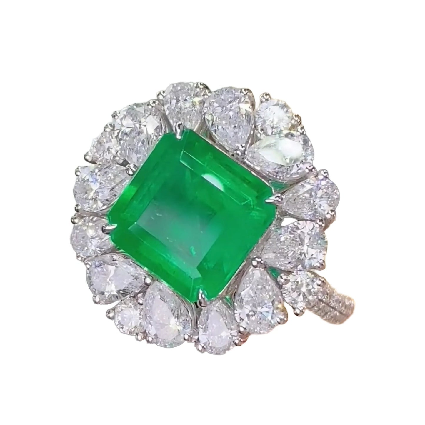 18K Gold 2.95ct Emerald Ring/Pendant Convertible Design