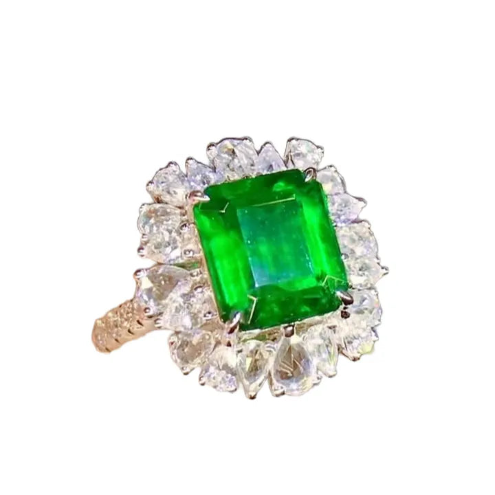 2.6ct Walton Green Emerald Ring with Diamonds