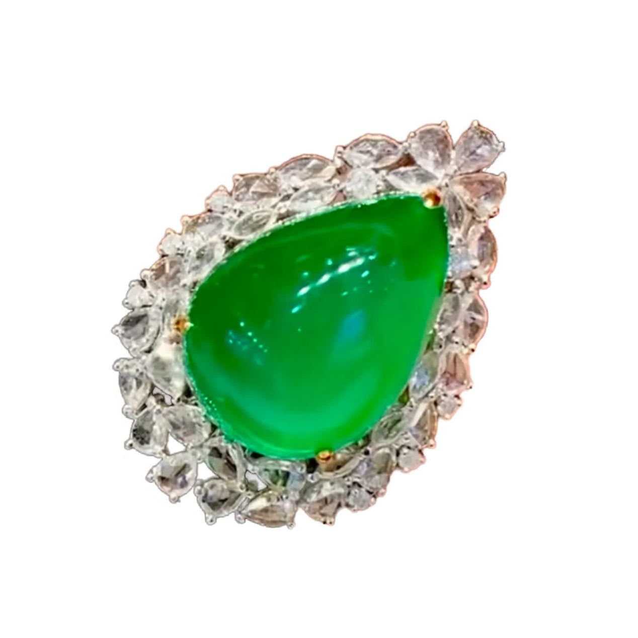 18K Gold 13.6ct Muzo Green High-Quality Fluorescent Emerald Ring/Pendant Convertible