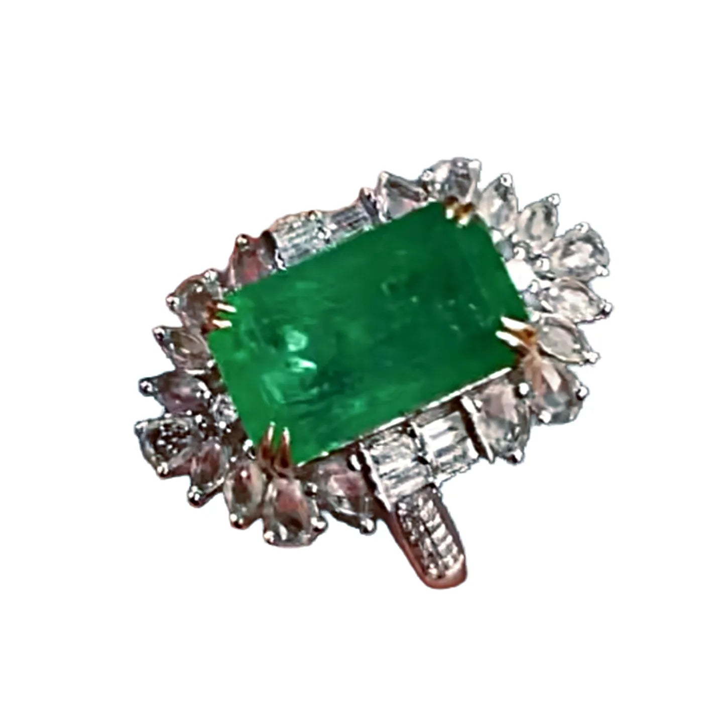 18K Gold 4.2ct Emerald Ring/Pendant Convertible