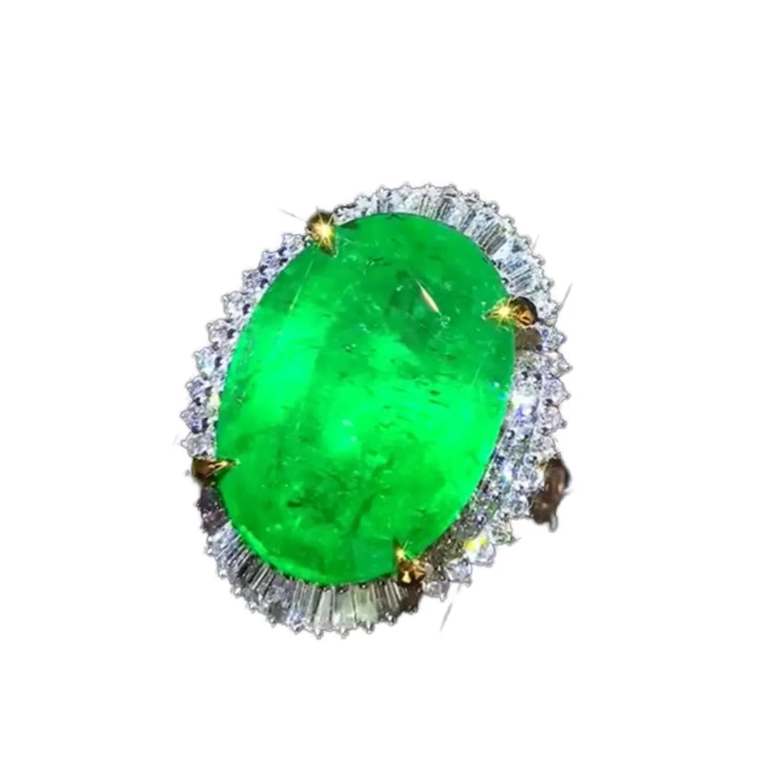 10.35ct Emerald Ring/Pendant Convertible Vivid Green