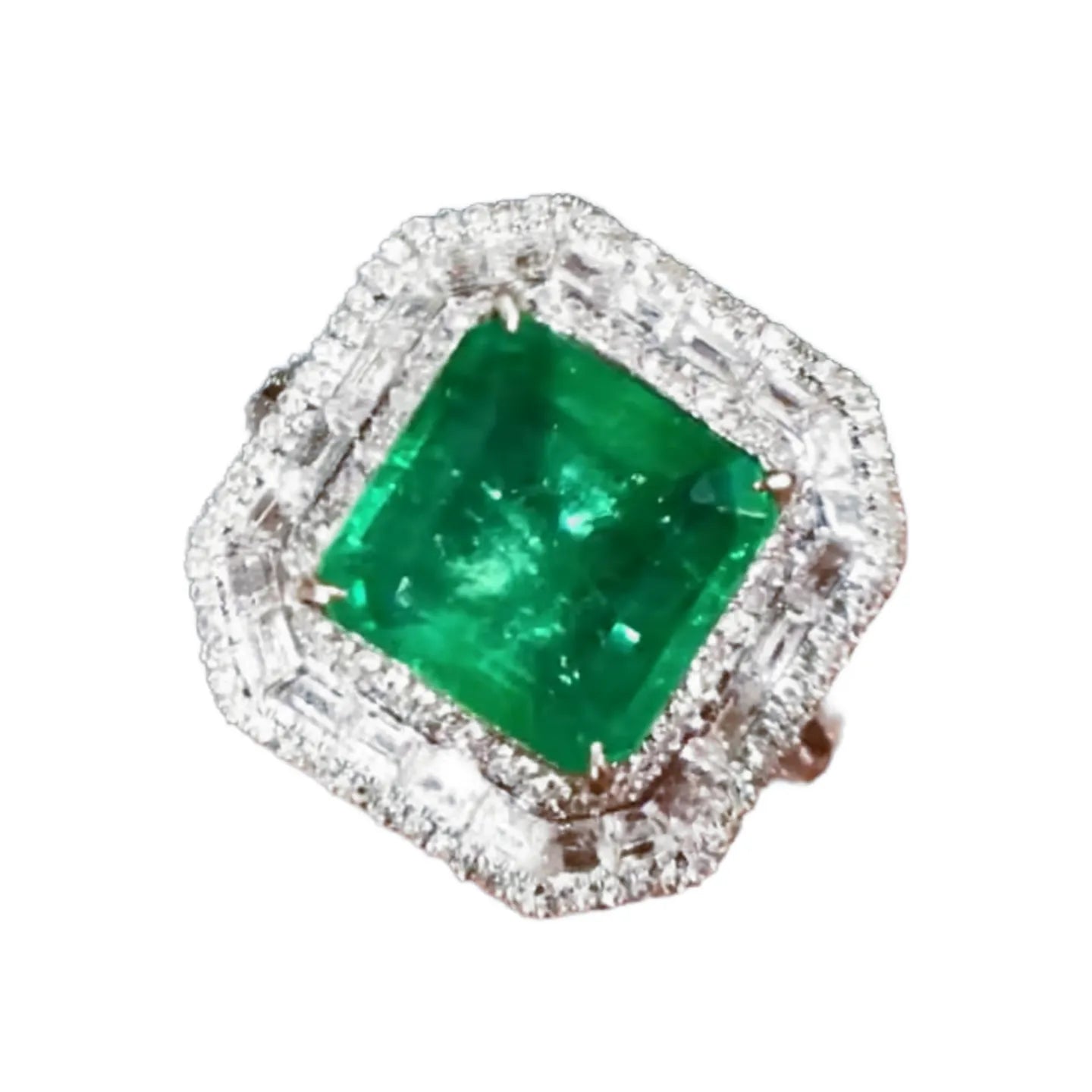 18K Gold 3ct Natural Emerald Ring Vibrant Color