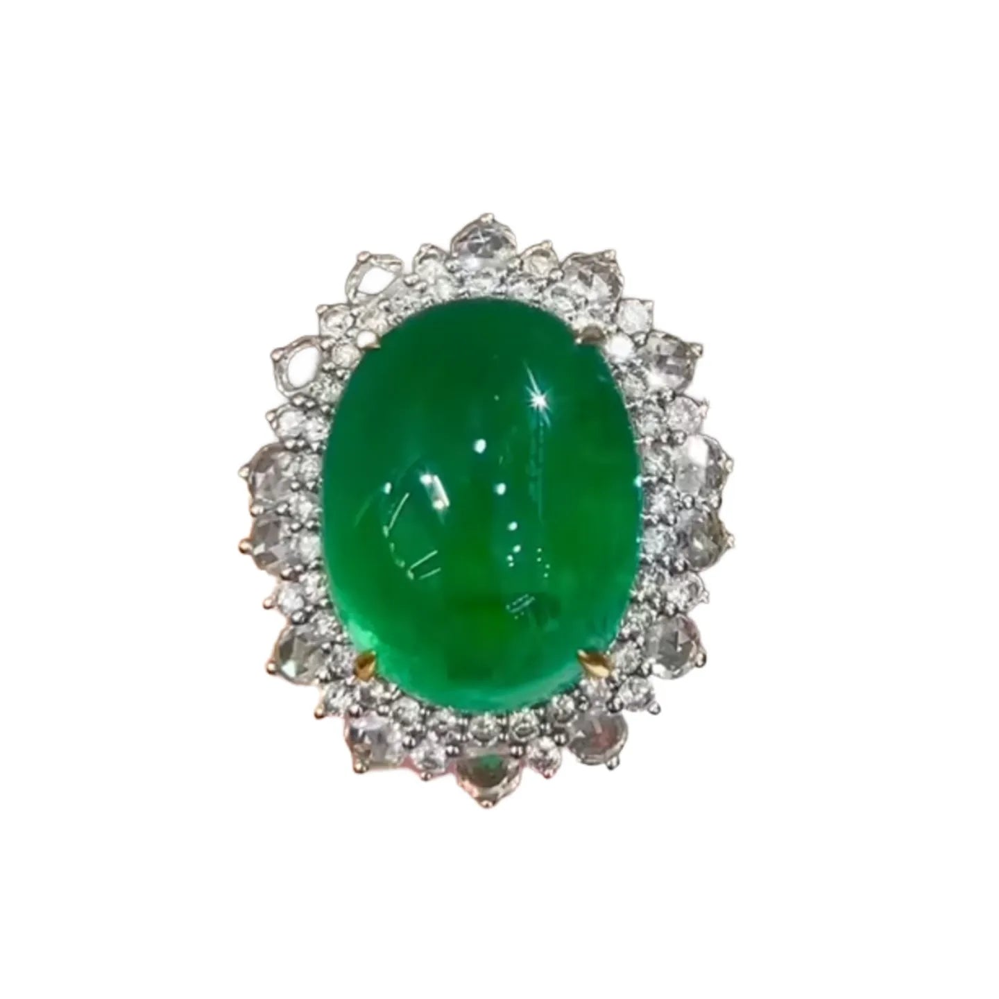 18K Gold 17.33ct Emerald Ring/Pendant Convertible