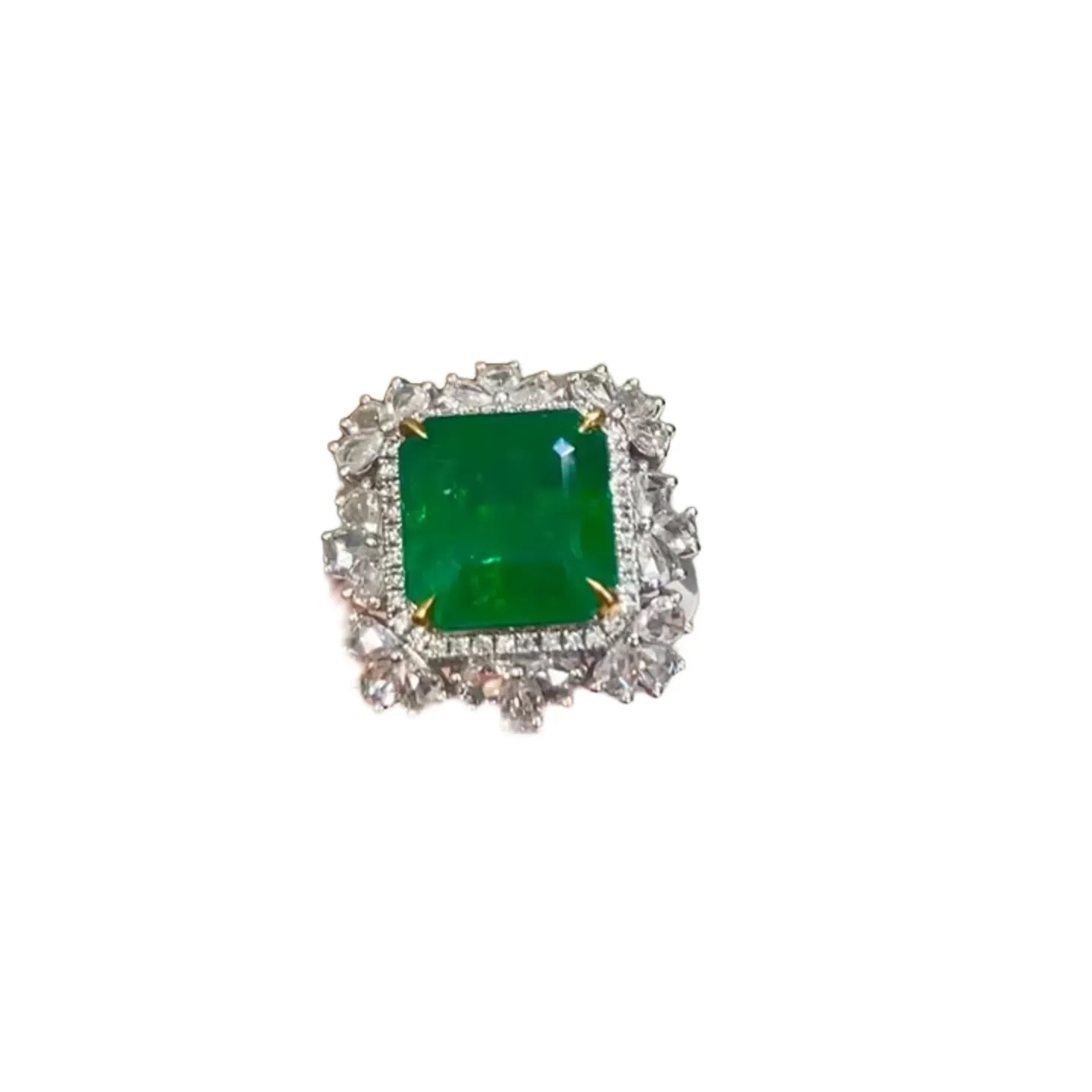 18K Gold 6.16ct Emerald Ring/Pendant Convertible VVG Muzo Green