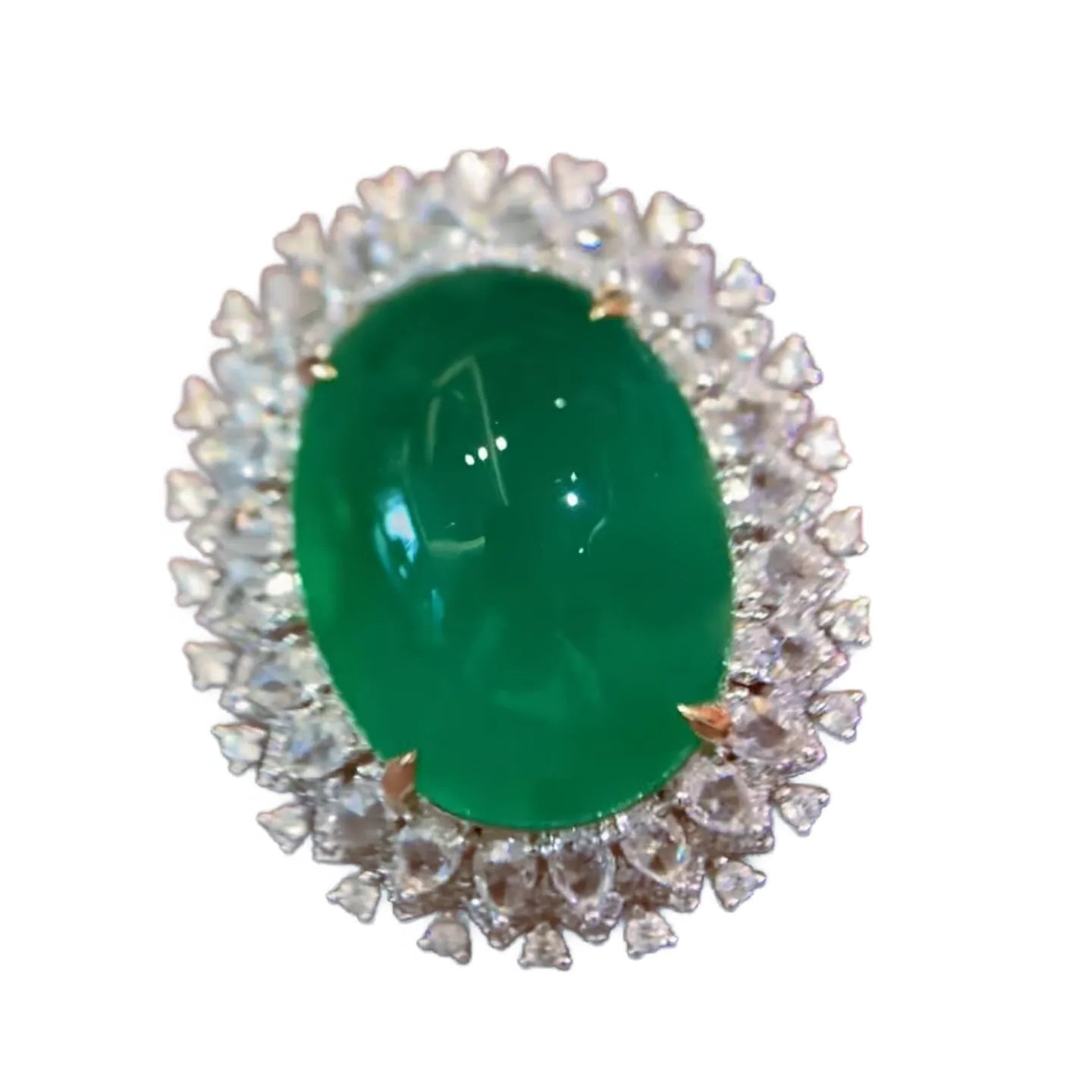 18K Gold 15ct Colombian Large Pigeon Egg Emerald Ring/Pendant Convertible