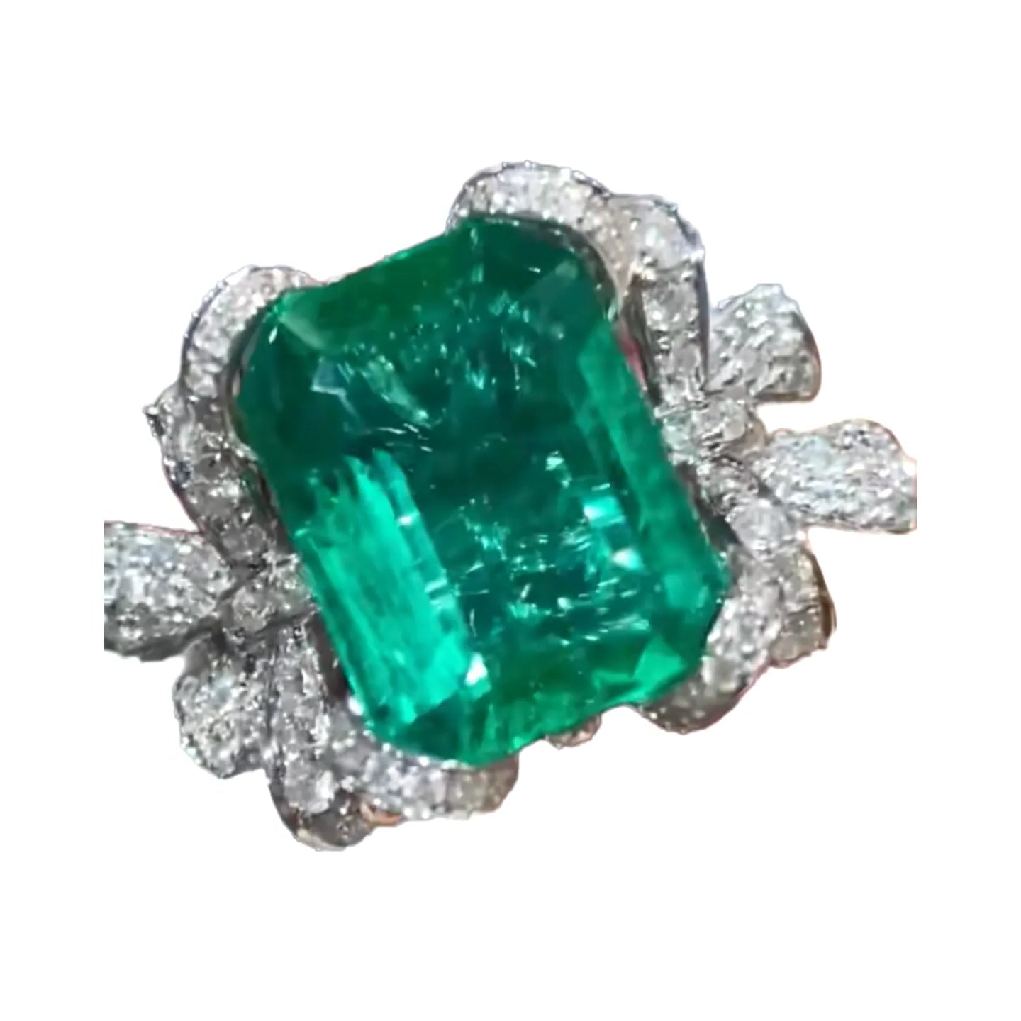 18K Gold 5ct Premium Emerald Diamond Ring