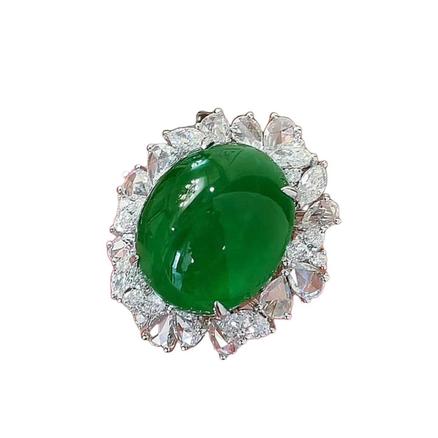 17.1ct Large Emerald Cabochon Ring