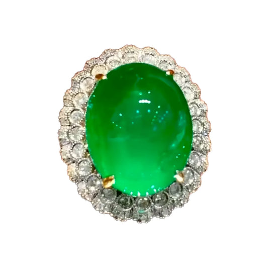18K Gold 11.3ct Muzo Green High-Quality Emerald Ring/Pendant Convertible